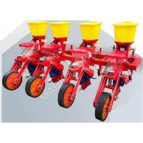 Semănătoare 4 rânduri pentru minitractor, cu distribuitor de îngrășăminte